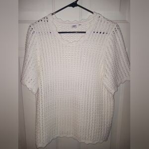 GAP Crochet Off White Shirt from 04/24 Short Sleeve 100% Cotton Large